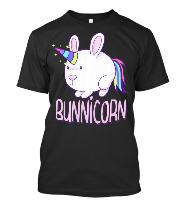 Bunnicorn Bunny With Unicorn Fantasy Stars T-Shirt