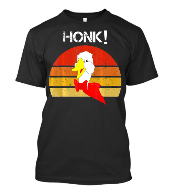 Honk Goose Retro Sunset With Red T-Shirt