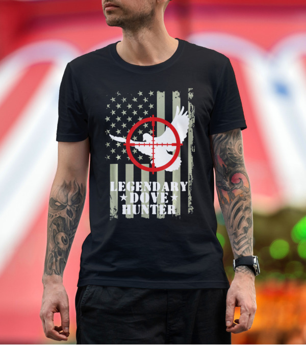 Premium T-Shirt: Legendary Camo American Flag Dove Hunter T-Shirt Legendary Camo American Flag Dove Hunter T-Shirt