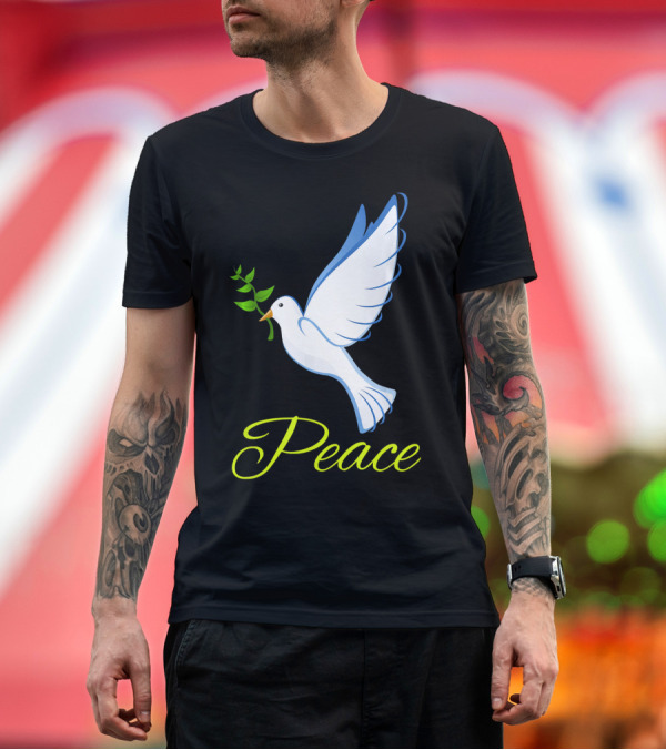 Premium T-Shirt: Dove with Olive Branch Peace T-Shirt Dove with Olive Branch Peace T-Shirt