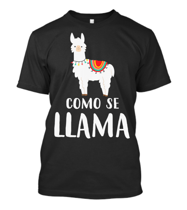 Como Se Llama Cinco De Mayo Llama With Colorful Blanket T-Shirt