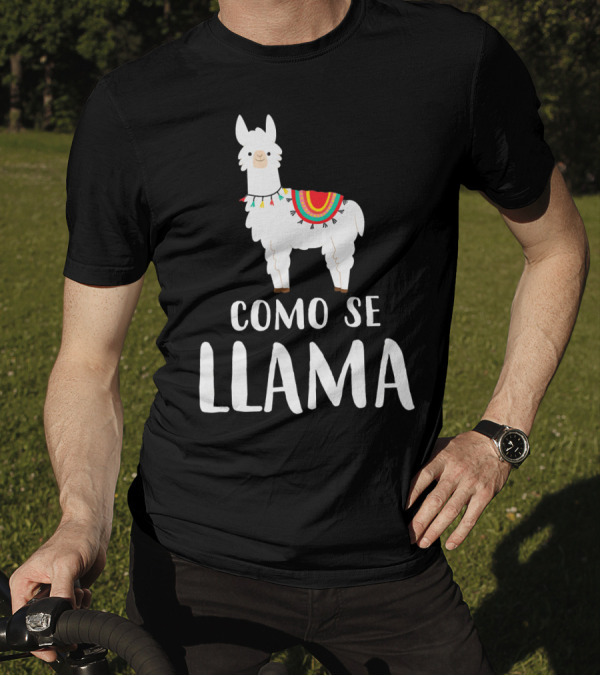 Como Se Llama Cinco De Mayo Llama With Colorful Blanket T-Shirt