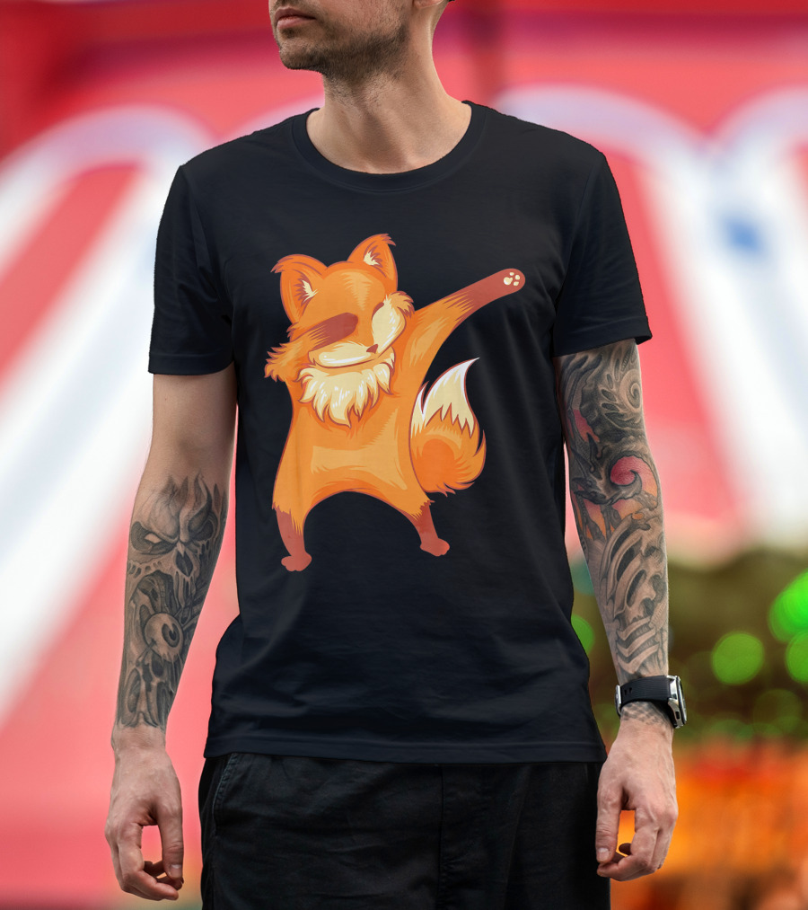 Dabbing Fox Lover Funny Cool Fox Dancing T-Shirt