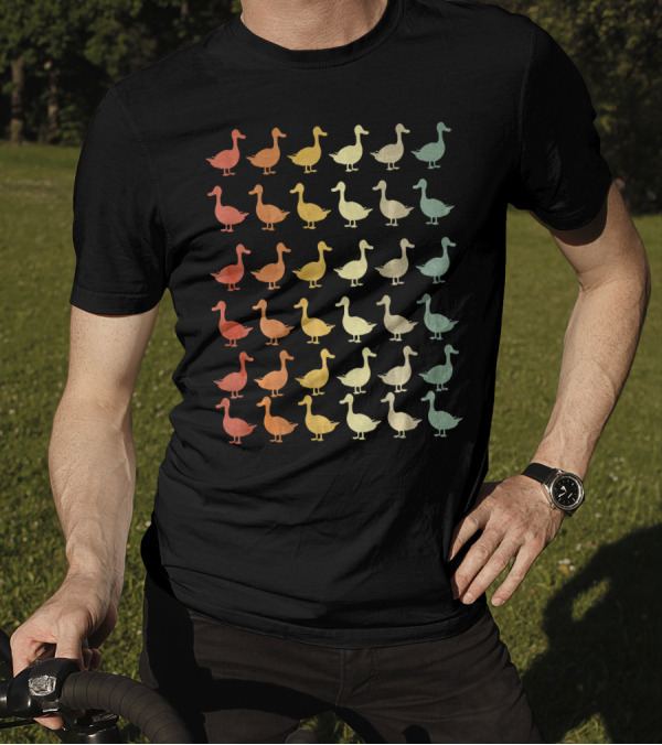 Goose Style Vintage Retro Geese Multicolor T-Shirt
