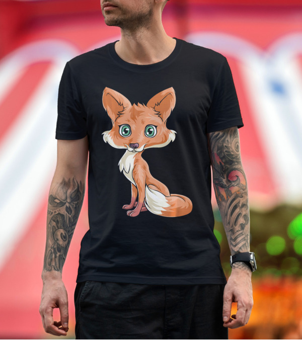 Premium T-Shirt: Fox Funny Foxes Cute Cartoon Fox T-Shirt Fox Funny Foxes Cute Cartoon Fox T-Shirt