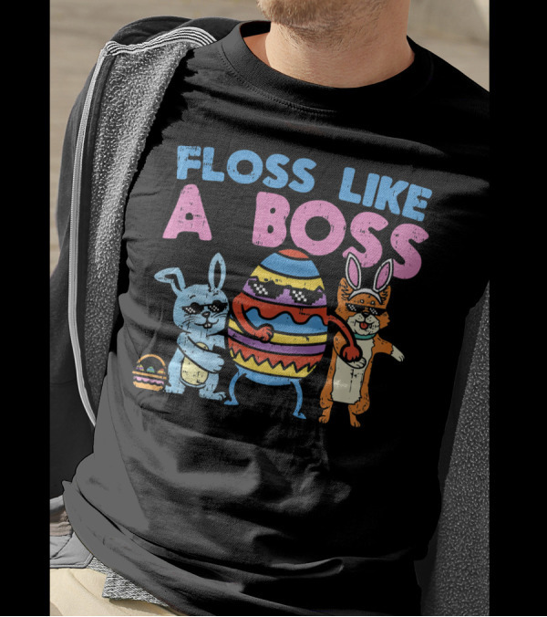 Flossing Easter Crew Floss Like A Boss Dancing Egg Rabbit Fox T-Shirt
