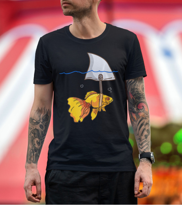 Premium T-Shirt: Fake Shark Goldfish Funny Fish Prank Fin T-Shirt Fake Shark Goldfish Funny Fish Prank Fin T-Shirt