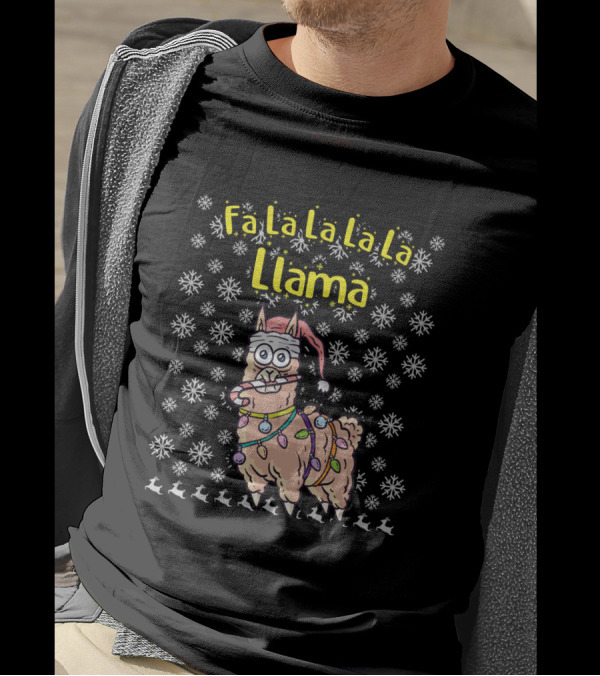 Fa La La Llama Fleece Navidad Feliz Llamadad T-Shirt