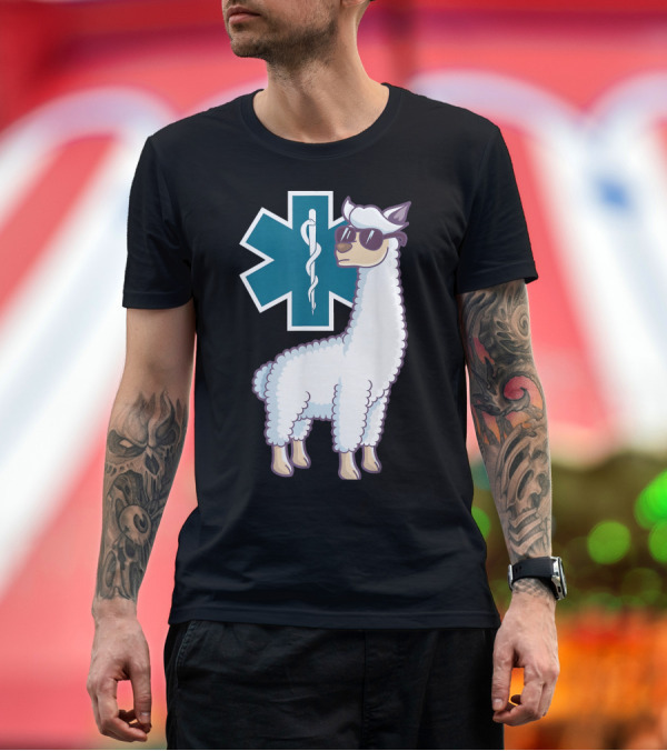 Premium T-Shirt: Funny EMT Trauma Llama EMS Paramedics Emergency T-Shirt Funny EMT Trauma Llama EMS Paramedics Emergency T-Shirt