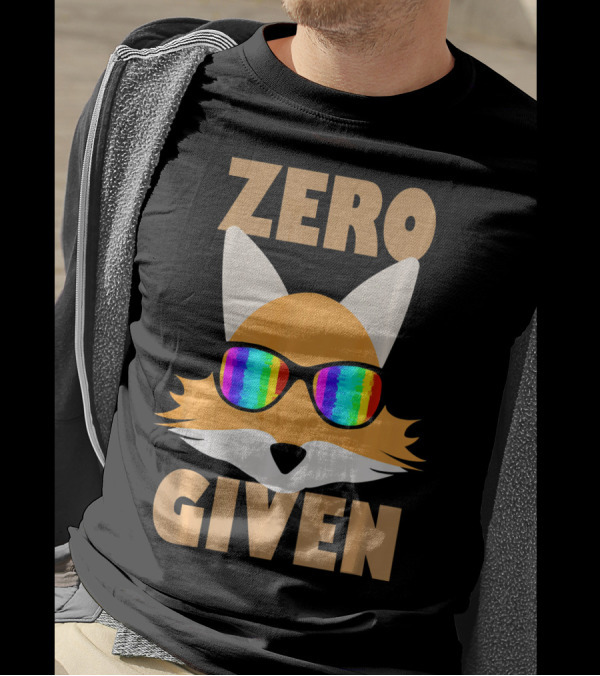 Zero Fox Given Funny Vintage Novelty Rainbow Sunglasses Fox T-Shirt