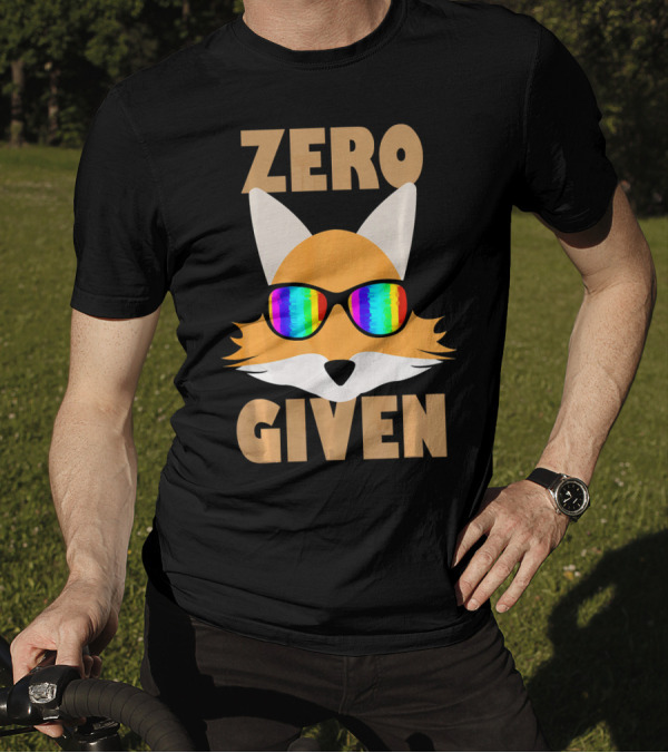 Zero Fox Given Funny Vintage Novelty Rainbow Sunglasses Fox T-Shirt