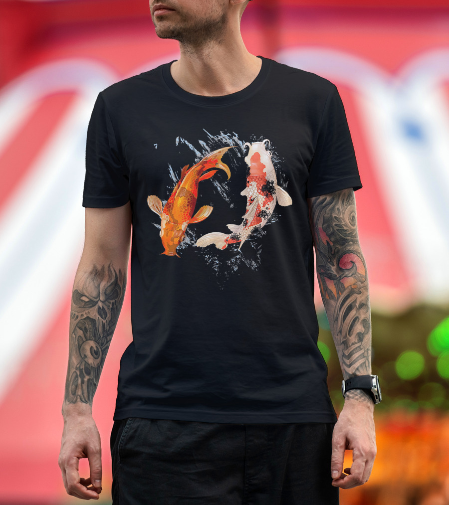 Japanese Koi Fish Carp Pond Artful Display T-Shirt