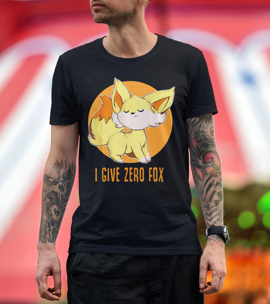 I Give Zero Fox Cute Yellow Cartoon Fox T-Shirt