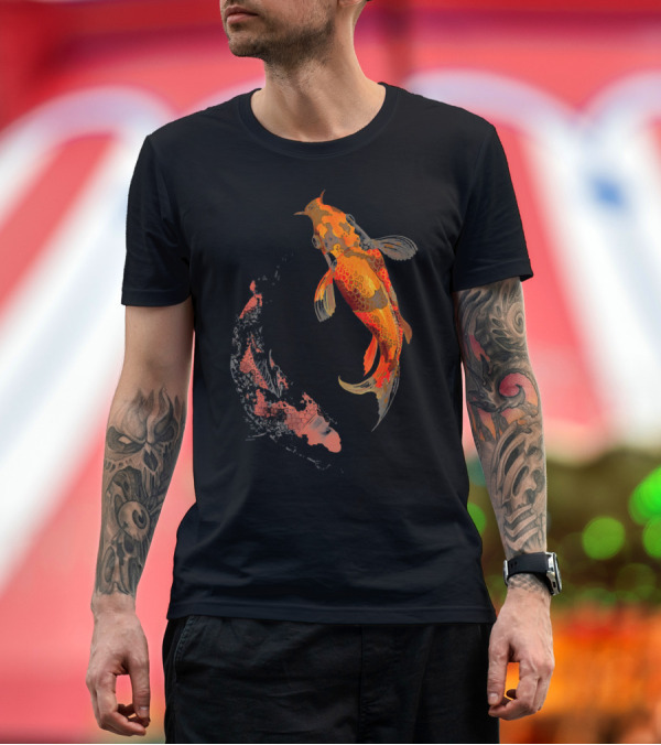 Premium T-Shirt: Koi Fish Japanese Koi Carp Yin Yang T-Shirt Koi Fish Japanese Koi Carp Yin Yang T-Shirt