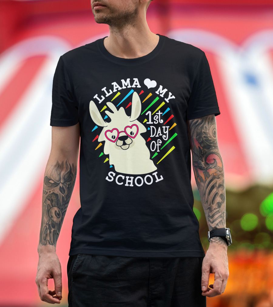 Llama Love My 1st Day of School T-Shirt
