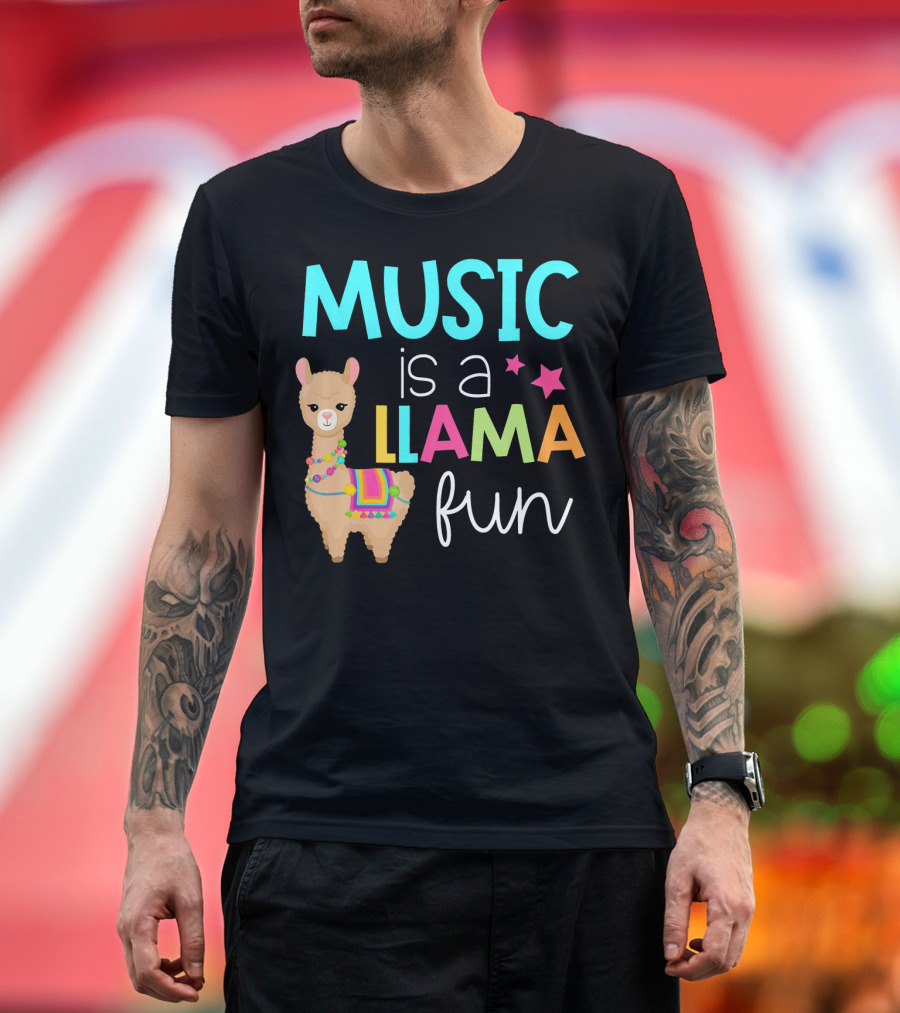 Music is a Llama Fun T-Shirt
