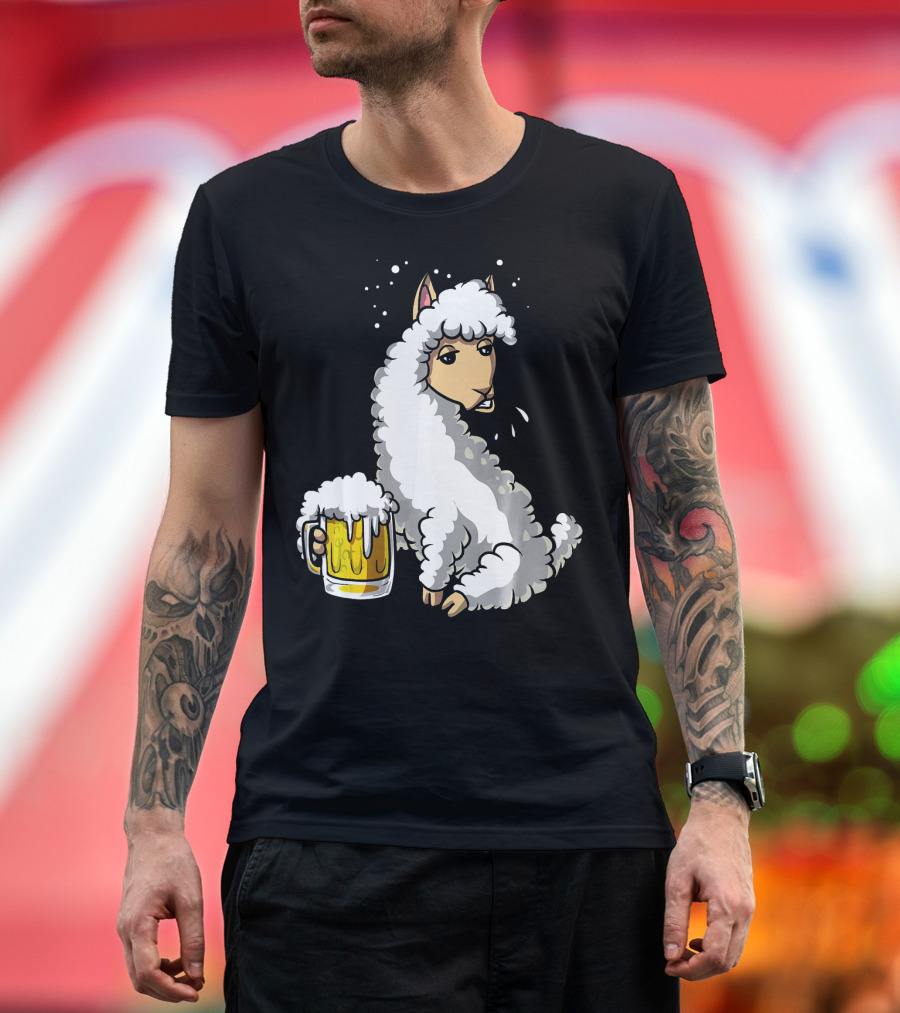Llama-Alpaca Beer Mug Celebration Party T-Shirt