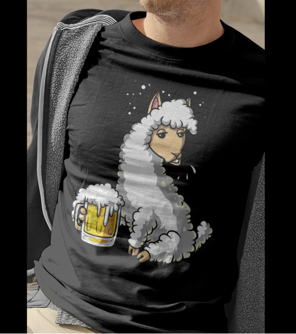 Llama-Alpaca Beer Mug Celebration Party T-Shirt