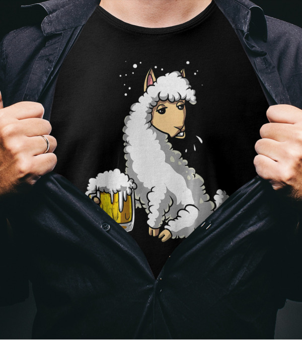 Llama-Alpaca Beer Mug Celebration Party T-Shirt