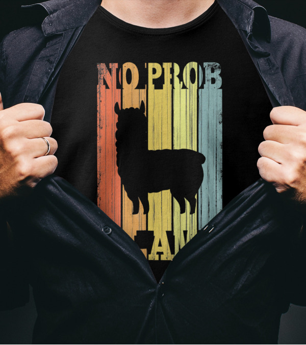 No Prob Llama Retro Vintage T-Shirt