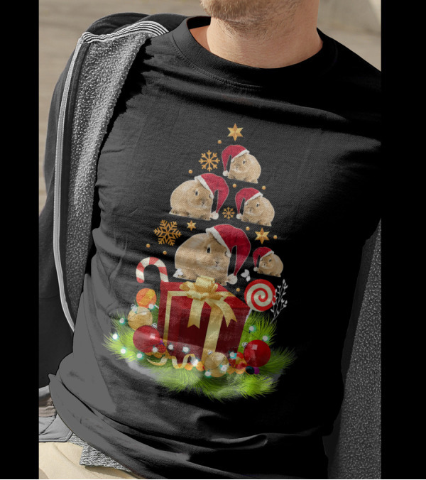 Santa Rabbit Holiday Christmas Tree Gift T-Shirt