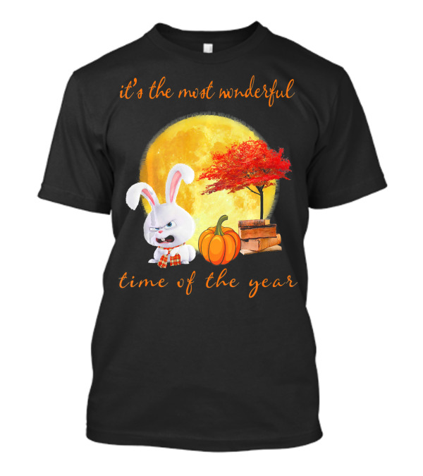 It's The Most Wonderful Time Of The Year Rabbit Pumpkin Moon Tree T-Shirt