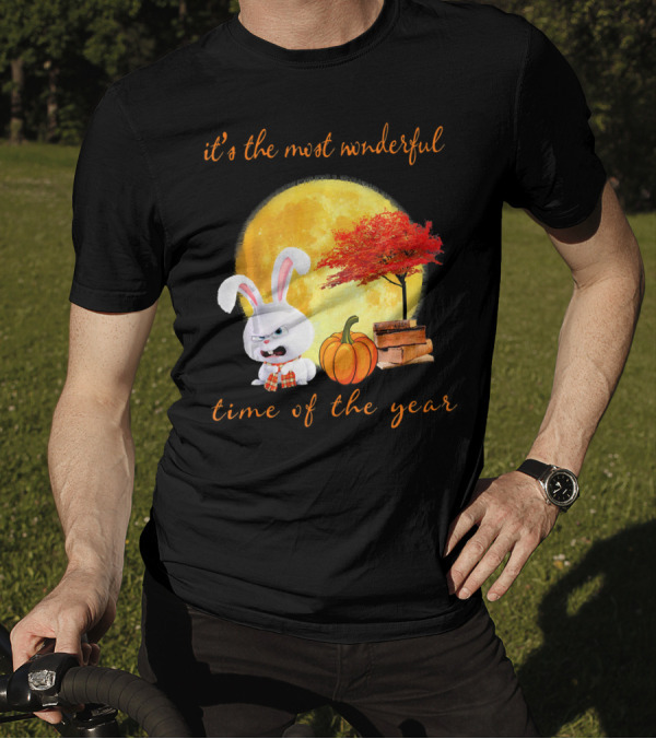 It's The Most Wonderful Time Of The Year Rabbit Pumpkin Moon Tree T-Shirt