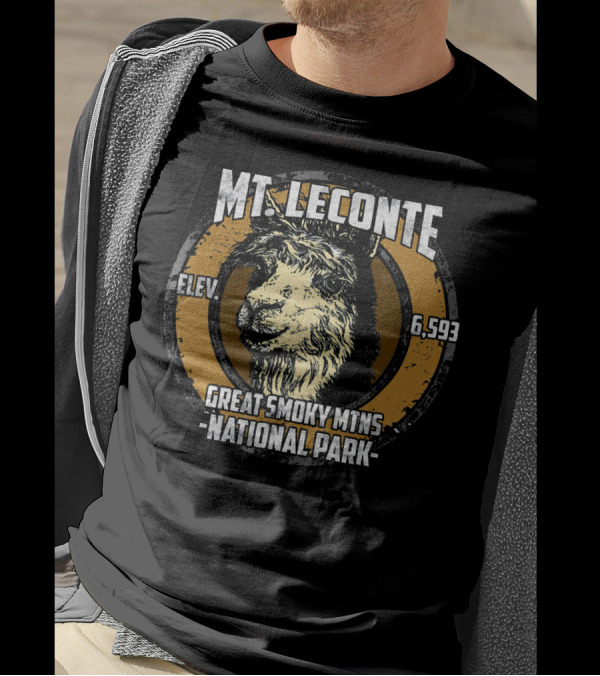 Mt LeConte Elevation 6593 Great Smoky Mountains National Park Llama T-Shirt