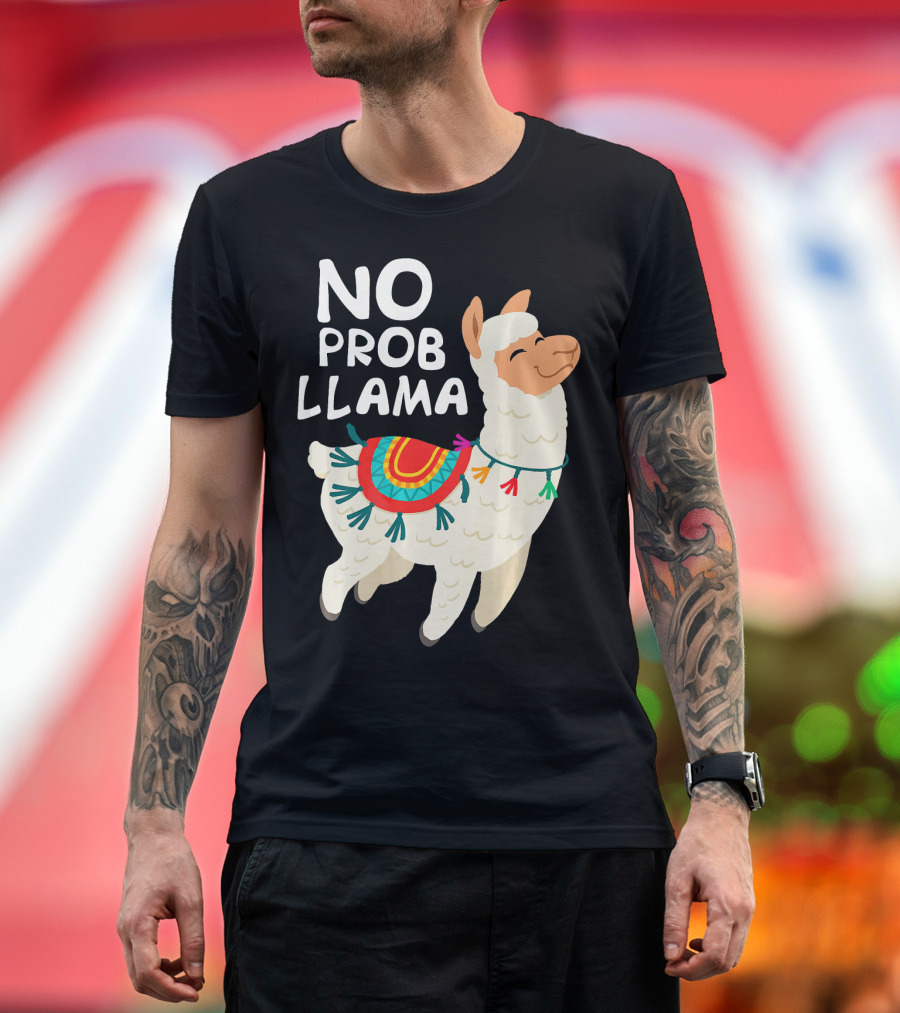 No Prob Llama Llama Colorful Blanket T-Shirt