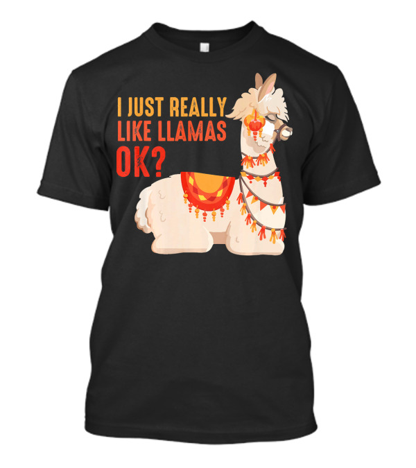 I Just Really Like Llamas OK? Retro Style Llama Decor T-Shirt