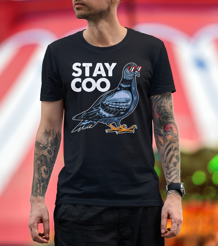 Stay Coo Pigeon with Sunglasses T-Shirt