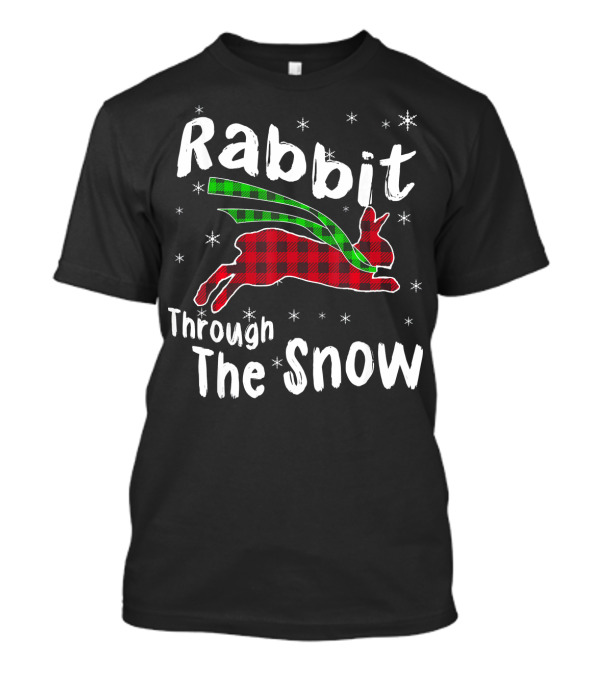 Rabbit Through The Snow Plaid Snowflake T-Shirt