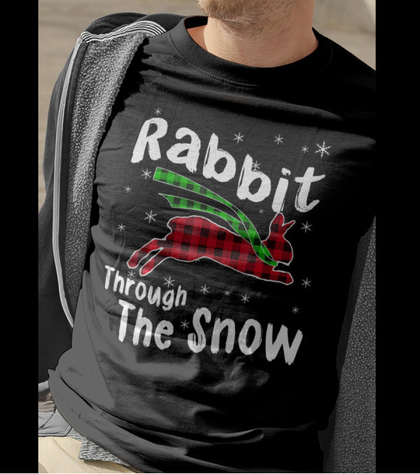 Rabbit Through The Snow Plaid Snowflake T-Shirt