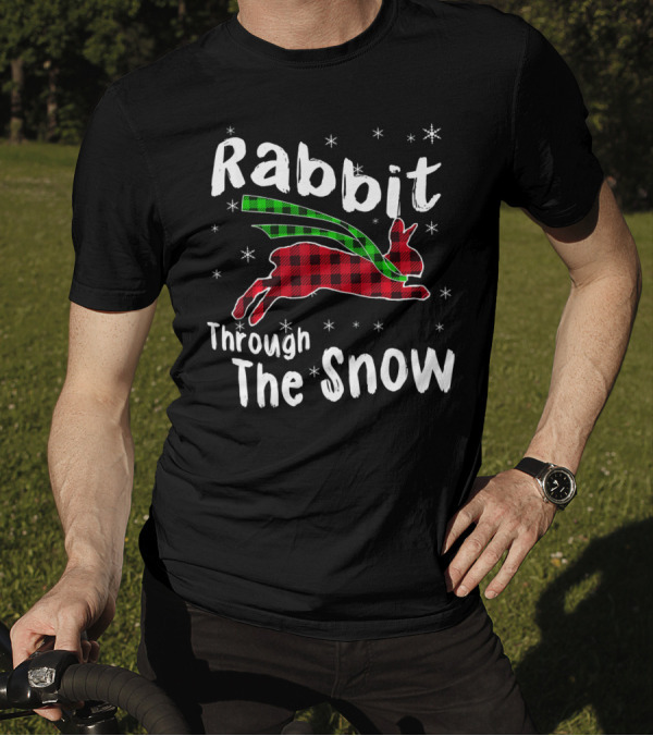 Rabbit Through The Snow Plaid Snowflake T-Shirt