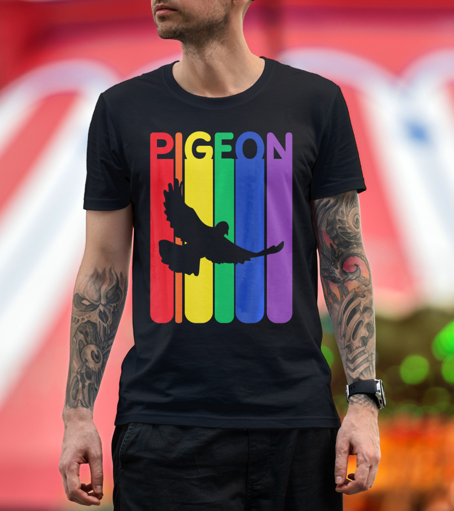 Pigeon Enthusiast Rainbow Bird Lover Colorful T-Shirt