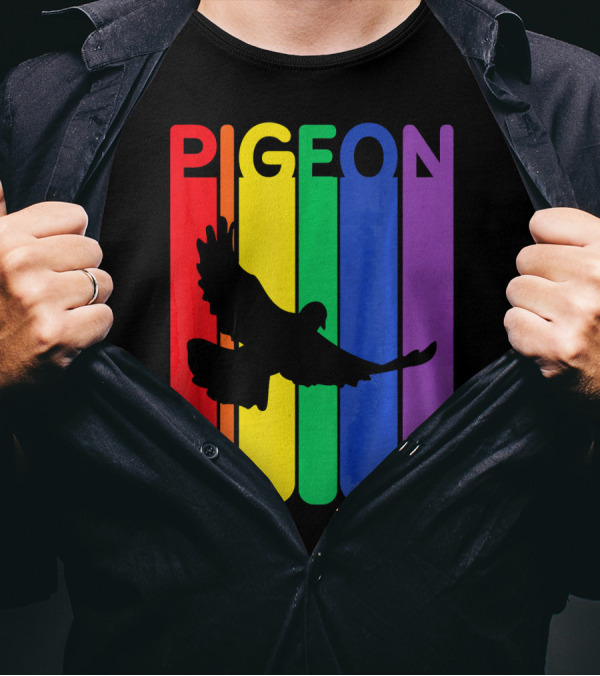 Pigeon Enthusiast Rainbow Bird Lover Colorful T-Shirt