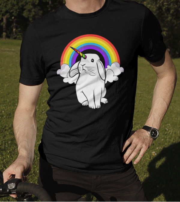 Magical Rainbow Unicorn Bunny Cute Rabbit T-Shirt