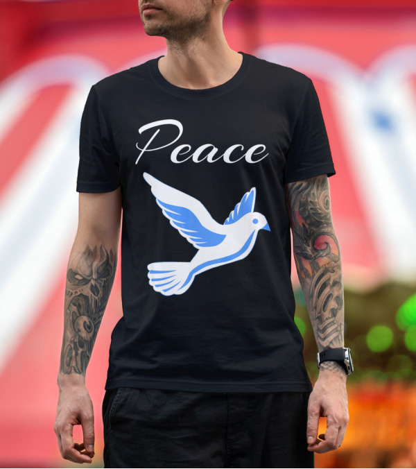 Premium T-Shirt: Peace Dove Icon Inspirational Motivational T-Shirt Peace Dove Icon Inspirational Motivational T-Shirt