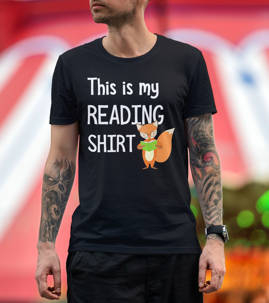 This is My Reading Shirt with Fox Reading a Book T-Shirt
