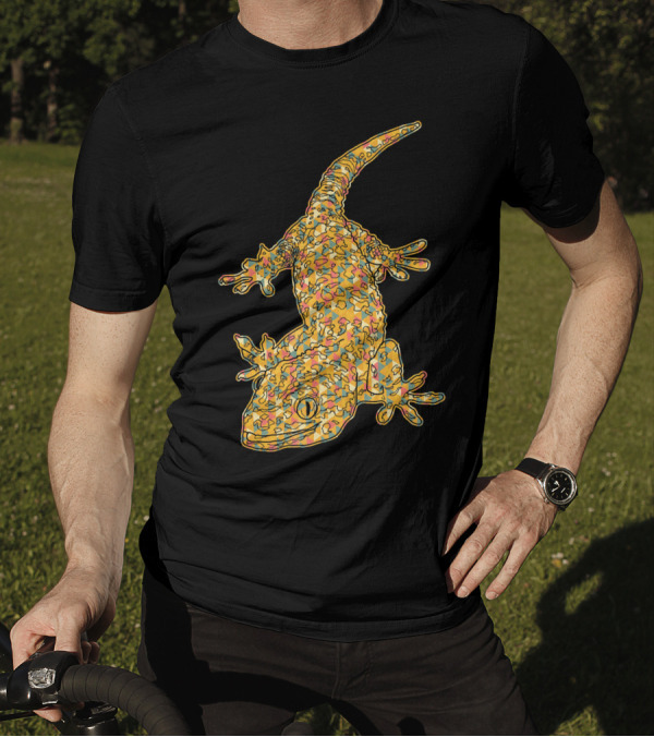 Crested Gecko Vibrant Geometric T-Shirt