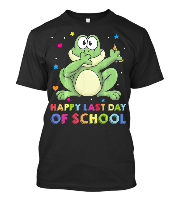 Dabbing Frog Happy Last Day Of School Woo Hoo T-Shirt