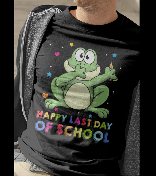 Dabbing Frog Happy Last Day Of School Woo Hoo T-Shirt