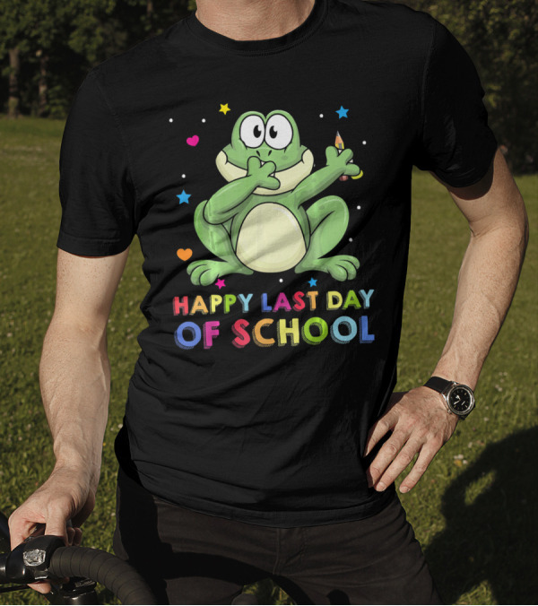 Dabbing Frog Happy Last Day Of School Woo Hoo T-Shirt