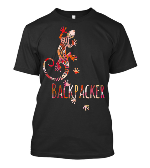 Backpacker Colorful Ethno Gecko T-Shirt