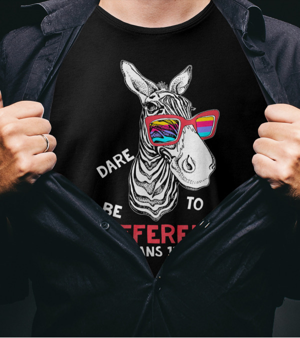 Dare To Be Different Zebra Romans 12:2 Funny Glasses T-Shirt