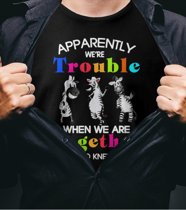 Apparently We're Trouble When We Are Together Who Knew Zebras T-Shirt