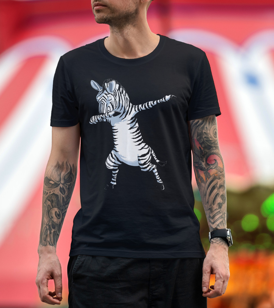 Dabbing Zebra Dab Zebra Dabbing Zoo Them Striped Dance T-Shirt