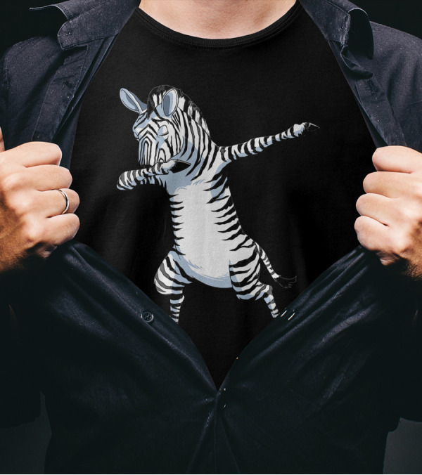 Dabbing Zebra Dab Zebra Dabbing Zoo Them Striped Dance T-Shirt