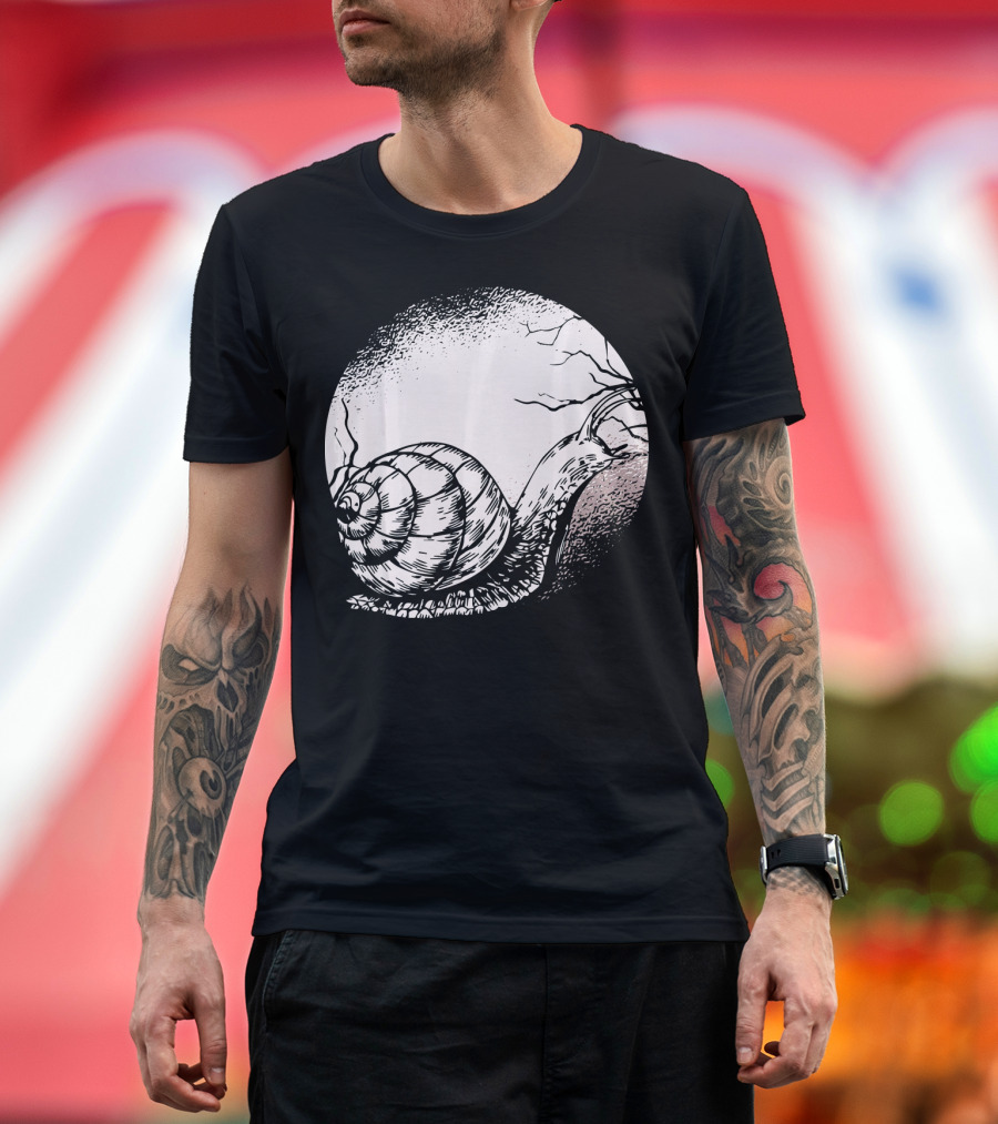 Moon Snail Forest Animal Lover Snail Nature Scene T-Shirt