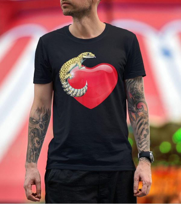 Premium T-Shirt: Leopard Gecko Lover Heart Gecko Love T-Shirt Leopard Gecko Lover Heart Gecko Love T-Shirt